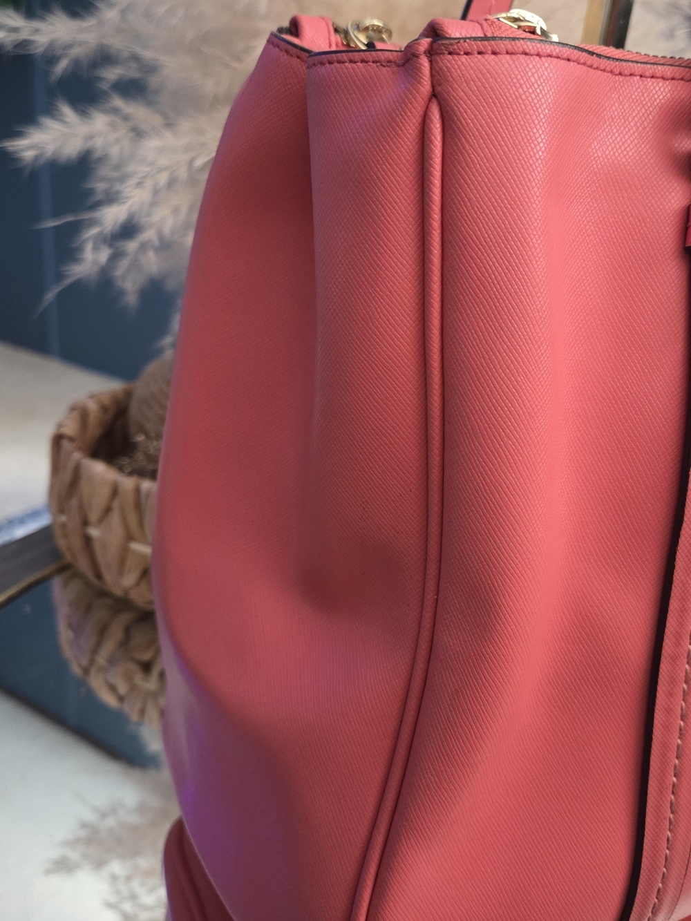 Coach Coral Pink Saffiano Leather Tote - Picture 15 of 17